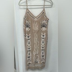 Maeve nude mini dress